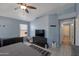 Comfortable main bedroom with soft colors, tile flooring, and plenty of storage at 8524 S 49Th Ln, Laveen, AZ 85339