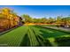 Manicured Bocce ball court inside of community area at 10934 E La Verna Way, Scottsdale, AZ 85262