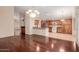 Gourmet kitchen with granite countertops and stainless steel appliances, open to the dining area at 1139 E Stephens Dr, Tempe, AZ 85283