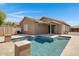 Beautiful pool with cool blue water, patio and pergola at 2318 W Kristina Ave, San Tan Valley, AZ 85144