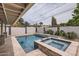 Stunning backyard featuring a pool, spa, privacy wall, and patio, perfect for outdoor entertaining at 5605 N 19Th St, Phoenix, AZ 85016