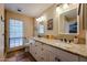Bathroom features double sinks, granite countertops, and a large window at 5120 E Janice Way, Scottsdale, AZ 85254