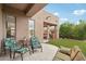 Covered patio space overlooking the backyard at 11366 E White Feather Ln, Scottsdale, AZ 85262