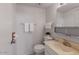 This bathroom features a shower stall, toilet, and white vanity with sink at 8107 E Vista Dr, Scottsdale, AZ 85250