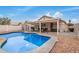 Backyard pool with clear blue water, a patio, and fenced perimeter, perfect for entertaining at 10407 W Reade Ave, Glendale, AZ 85307