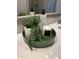 Close up of bathroom details with soap, candle and decorative greenery displayed in a green tray at 11640 N Tatum Blvd # 1031, Phoenix, AZ 85028
