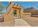 Entrance to Terramar neighborhood with a stone wall, wooden beams, and a well-maintained walkway at 26065 N 74Th Dr, Peoria, AZ 85383