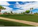 View of the golf course surrounded by trees with an expansive lawn and scattered trees and buildings in the background at 2635 N 62Nd St, Mesa, AZ 85215
