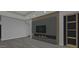 Living room features a modern fireplace, TV, and hardwood floors at 3374 E Aquarius Ct, Chandler, AZ 85249