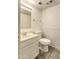 This bathroom features a white vanity with a stylish sink and tile floors, with a toilet and towel rack for convenience at 6262 E Brown Rd # 65, Mesa, AZ 85205