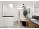 Stylish bathroom with a soaking tub, ladder, and modern fixtures at 8814 N 86Th St, Scottsdale, AZ 85258