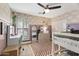 Charming bedroom design with bunk beds, a desk, and stylish decor with hardwood flooring at 8814 N 86Th St, Scottsdale, AZ 85258