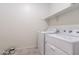 Laundry room showing washer, dryer and shelving for ample storage space at 12474 W Glenn Ct, Glendale, AZ 85307