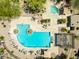 Overhead shot of a luxurious pool area with modern design and lounge seating at 20750 N 87Th St # 2038, Scottsdale, AZ 85255