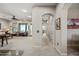 Inviting hallway flows into a living space, with soft neutral carpet, and calming paint colors at 20750 N 87Th St # 2038, Scottsdale, AZ 85255