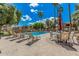 Lounge by the community pool with comfortable seating and picturesque desert views at 5877 N Granite Reef Rd # 2240, Scottsdale, AZ 85250