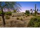 Stunning desert landscaping surrounds the unique exterior of this single-story home at 13034 N 69Th St, Scottsdale, AZ 85254