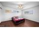 Bedroom with hardwood floors and ceiling fan at 1431 E 1St St, Mesa, AZ 85203