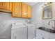 Convenient laundry room equipped with washer, dryer, and sink at 1431 E 1St St, Mesa, AZ 85203