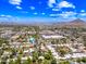 An aerial view of the property neighborhood, offering views of the mountains at 1435 E Rancho Dr, Phoenix, AZ 85014