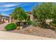 Charming home exterior with desert landscaping and mature shade trees at 1804 E Sattoo Way, Queen Creek, AZ 85140