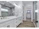 Beautiful bathroom with double vanity, walk-in shower, and modern finishes at 26643 S 169Th Pl, Queen Creek, AZ 85142