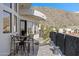 Beautiful outdoor patio with mountain backdrop, highlighting the seating area, water feature, and serene setting at 27 W Cochise Dr, Phoenix, AZ 85021