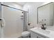Well-lit bathroom features a walk-in shower, a floating vanity, and a large mirror at 2991 E Folley Pl, Chandler, AZ 85225
