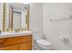 Bathroom with a decorative mirror and vanity with floral accents at 3637 E Monterosa St # 3, Phoenix, AZ 85018