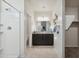 Bright bathroom featuring double vanity, shower, and neutral tones for a spa-like experience at 5751 E Axle Ln, San Tan Valley, AZ 85140