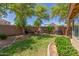 Spacious backyard featuring a well-manicured lawn, mature trees, a BBQ grill, and a relaxing hammock at 3313 W Five Mile Peak Dr, San Tan Valley, AZ 85144