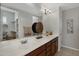 Bathroom with dual sinks, ample counter space, and a decorative mirror fixture at 3330 S Gilbert Rd # 2021, Chandler, AZ 85286