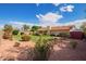 Spacious backyard with colorful landscaping, healthy grass, and low-maintenance rock features at 4232 W Purdue Ave, Phoenix, AZ 85051