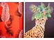 Unique artwork featuring a tiger and a cheetah with colorful botanical headwear adds personality to the living space at 6314 N 14Th St, Phoenix, AZ 85014