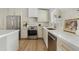 Modern kitchen featuring stainless steel appliances, light cabinets, and quartz countertops at 6351 E Waltann Ln, Scottsdale, AZ 85254
