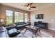 Cozy living room with backyard views, contemporary furniture, and an entertainment center at 650 E Myrtle Pass, Queen Creek, AZ 85140