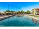 Backyard pool surrounded by manicured landscaping at 766 E Taylor Trl, San Tan Valley, AZ 85143