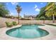 Relaxing backyard pool area with a calming water feature, desert landscaping and lounge chairs at 9225 E Pine Valley Rd, Scottsdale, AZ 85260