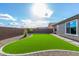 Well-kept backyard includes artificial turf and decorative gravel, perfect for outdoor living at 19875 W Badgett Ln, Litchfield Park, AZ 85340
