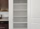 Spacious pantry with ample shelving for organized storage at 322 S San Christo Ln, Casa Grande, AZ 85194