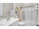 Bright bathroom with a shower and tub combination with coordinated decor and ample storage at 3466 E Hazeltine Way, Queen Creek, AZ 85142
