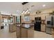 Modern kitchen with an island, black appliances, and bright countertops, perfect for cooking and entertaining guests at 4046 E Laurel Ave, Gilbert, AZ 85234