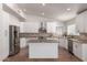 Modern kitchen with white cabinets, stainless steel appliances, and a granite-topped island at 9154 E Caribbean Ln, Scottsdale, AZ 85260