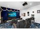 Enjoy movie nights in this stylish home theater with tiered seating, cozy design, and great equipment at 13209 N 17Th Pl, Phoenix, AZ 85022