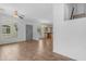 Bright living space featuring tile flooring, ceiling fan, and natural lighting at 2402 E 5Th St # 1621, Tempe, AZ 85288