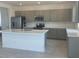 Spacious kitchen featuring stainless steel appliances, an island, and a modern design at 25151 W Wayland Dr, Buckeye, AZ 85326