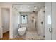 Bright bathroom with a large, glass-enclosed shower and soaking tub at 6202 E Larkspur Dr, Scottsdale, AZ 85254