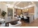 Elegant kitchen boasting an island with marble countertops, sleek cabinetry, and a custom wine rack at 6202 E Larkspur Dr, Scottsdale, AZ 85254