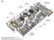 Detailed 3D floor plan of the home showcasing the layout of the kitchen, bedrooms, living room and covered patio at 1120 N Val Vista Dr # 10, Gilbert, AZ 85234