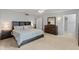 Spacious main bedroom featuring a large bed, ample closet space, and carpeted floors at 12714 W Copperstone Dr, Sun City West, AZ 85375
